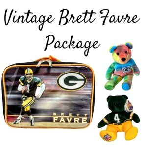 Vintage Brett Favre Package, 2 Bears & Lunchbox